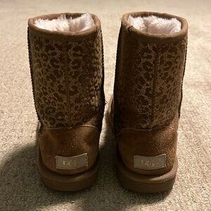 Barely worn Leopards print glittered UGGS